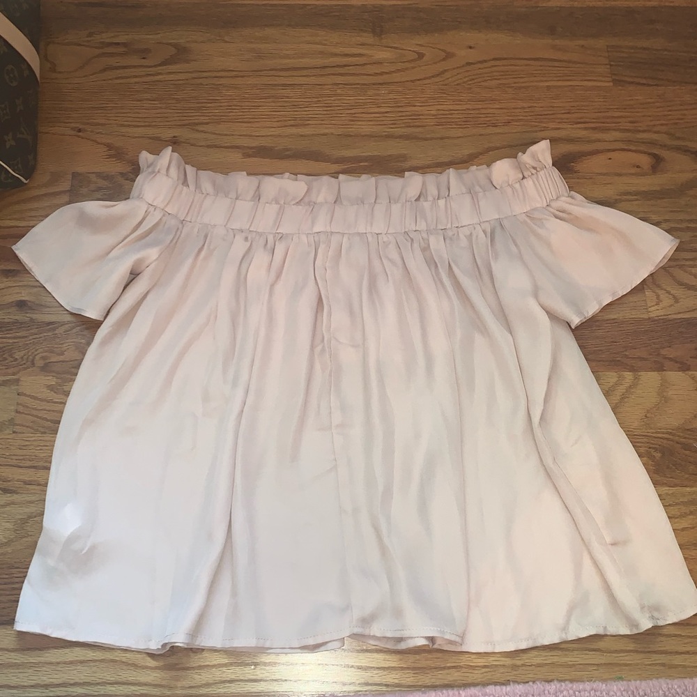 Off the shoulder pink blouse